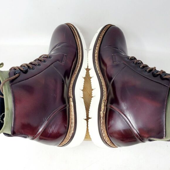 OAMC Compression‎ Boots Mens 11 Burgundy Bull Leather Lace Up Ankle Shoes Vibram main image 10